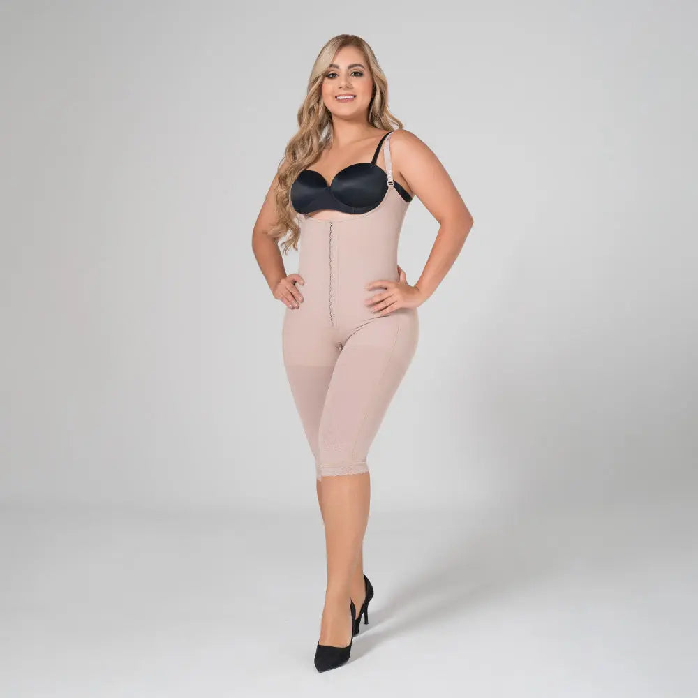 Firm compression and open bust shapewear