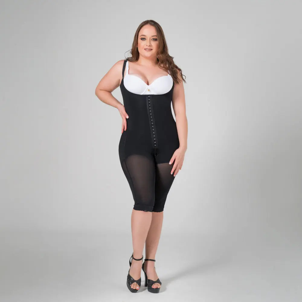 Firm compression and open bust shapewear