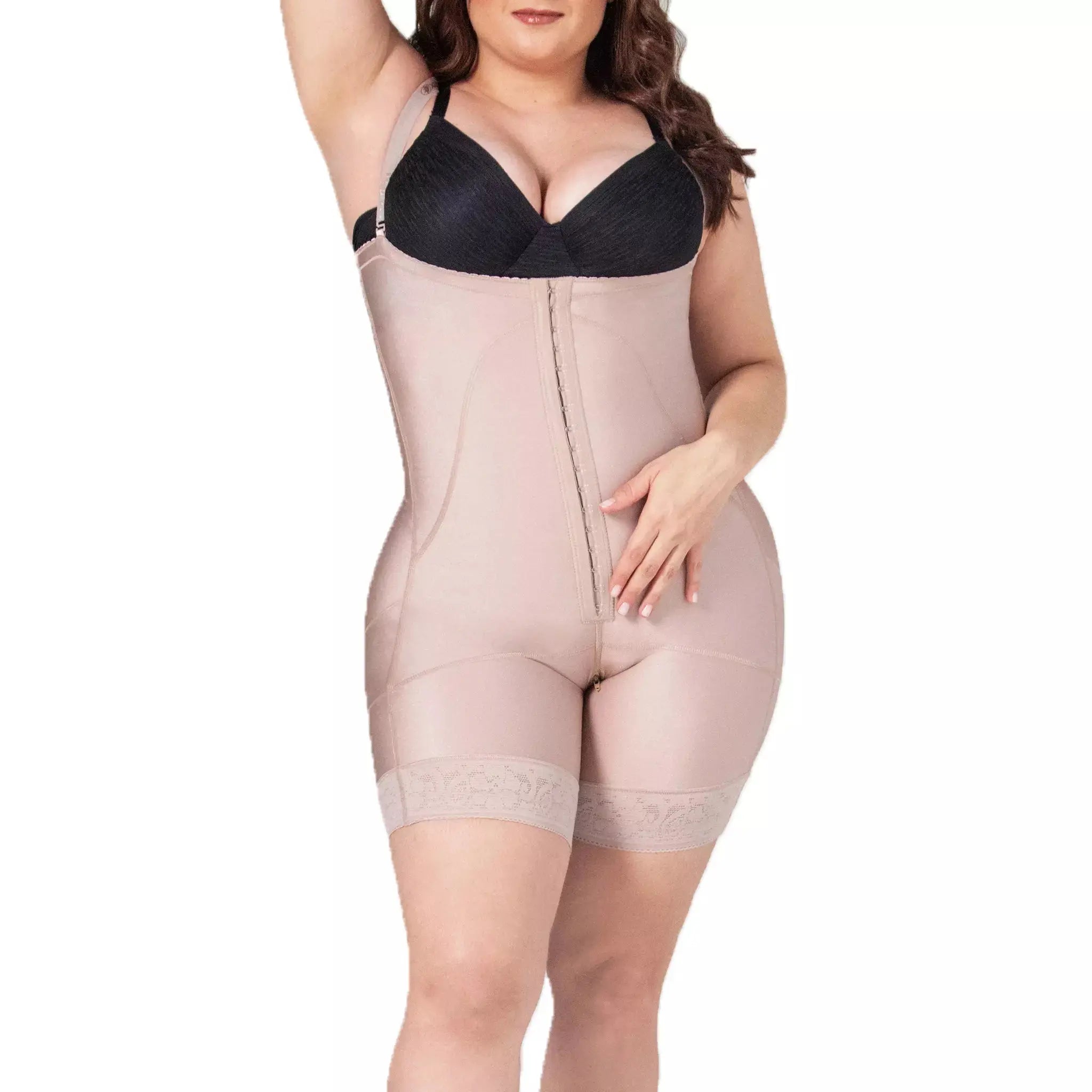 Womens Tummy Control Strapless Compression Body Shaper With