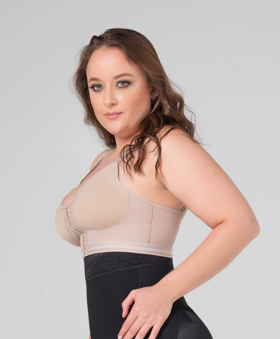 Post-surgery bra with arm shaper.
