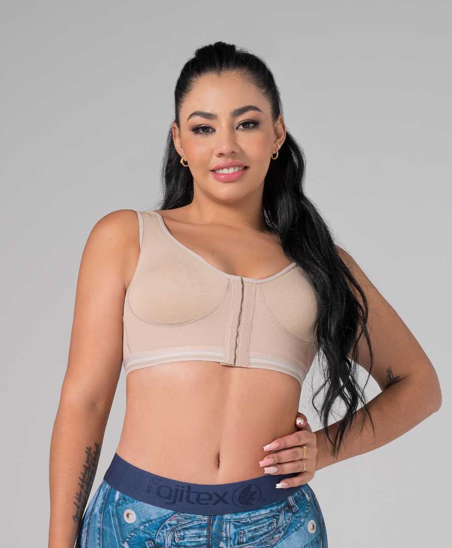 Fajitex Women's Post Surgical Surgery Bra Posture Corrector with Sleeves  Brasier Post Operatorio 022100 (Beige, X-Small) at  Women's Clothing  store