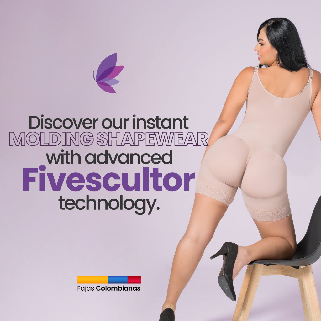 Faja Colombiana Melibelt Post surgical Body Shaper with sleeves up to knee  Extra Plus size
